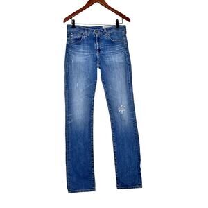 AG Denim jeans women's size 29RX32 distressed  mid-rise blue